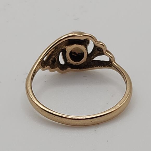 Authentic real 14k Yellow Gold Opal and Diamond Ring Size 5.75. - Picture 5 of 8